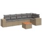 vidaXL Set sofás de jardín 7 piezas y cojines ratán sintético beige vidaXL Set sofás de jardín 7 piezas y cojines ratán sintético beige