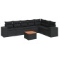 vidaXL Set de sofás de jardín 8 piezas y cojines ratán sintético negro vidaXL Set de sofás de jardín 8 piezas y cojines ratán sintético negro