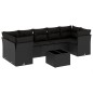 vidaXL Set de sofás de jardín 8 piezas y cojines ratán sintético negro vidaXL Set de sofás de jardín 8 piezas y cojines ratán sintético negro
