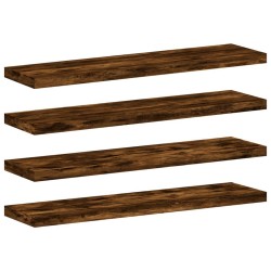 vidaXL Estantes pared 4 uds madera ingeniería roble humo 40x10x1,5 cm