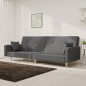 vidaXL Sofá cama de 2 plazas con dos almohadas tela gris claro vidaXL Sofá cama de 2 plazas con dos almohadas tela gris claro