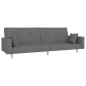 vidaXL Sofá cama de 2 plazas con dos almohadas tela gris claro vidaXL Sofá cama de 2 plazas con dos almohadas tela gris claro