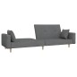 vidaXL Sofá cama de 2 plazas con dos almohadas tela gris claro vidaXL Sofá cama de 2 plazas con dos almohadas tela gris claro