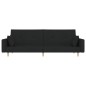 vidaXL Sofá cama de 2 plazas con dos almohadas tela negro
