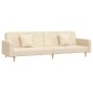 vidaXL Sofá cama de 2 plazas con dos almohadas tela color crema vidaXL Sofá cama de 2 plazas con dos almohadas tela color crema