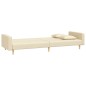 vidaXL Sofá cama de 2 plazas con dos almohadas tela color crema vidaXL Sofá cama de 2 plazas con dos almohadas tela color crema