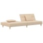 vidaXL Sofá cama de 2 plazas con dos almohadas tela color crema vidaXL Sofá cama de 2 plazas con dos almohadas tela color crema