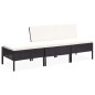 vidaXL Set de muebles de jardín 3 pzas y cojines ratán sintético negro vidaXL Set de muebles de jardín 3 pzas y cojines ratán sintético negro