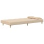 vidaXL Sofá cama de 2 plazas con dos almohadas tela color crema vidaXL Sofá cama de 2 plazas con dos almohadas tela color crema