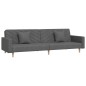 vidaXL Sofá cama de 2 plazas con dos almohadas tela gris oscuro vidaXL Sofá cama de 2 plazas con dos almohadas tela gris oscuro