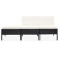 vidaXL Set de muebles de jardín 3 pzas y cojines ratán sintético negro vidaXL Set de muebles de jardín 3 pzas y cojines ratán sintético negro