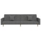vidaXL Sofá cama de 2 plazas con dos almohadas tela gris oscuro vidaXL Sofá cama de 2 plazas con dos almohadas tela gris oscuro