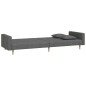 vidaXL Sofá cama de 2 plazas con dos almohadas tela gris oscuro vidaXL Sofá cama de 2 plazas con dos almohadas tela gris oscuro
