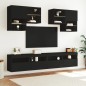 vidaXL Mueble de pared de TV con luces LED 6 piezas negro vidaXL Mueble de pared de TV con luces LED 6 piezas negro