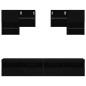 vidaXL Mueble de pared de TV con luces LED 6 piezas negro vidaXL Mueble de pared de TV con luces LED 6 piezas negro
