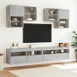 vidaXL Muebles de TV de pared con luces LED 6 piezas gris hormigón