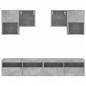 vidaXL Muebles de TV de pared con luces LED 6 piezas gris hormigón