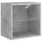 vidaXL Muebles de TV de pared con luces LED 6 piezas gris hormigón