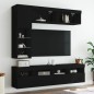 vidaXL Mueble de pared de TV con luces LED 7 piezas negro vidaXL Mueble de pared de TV con luces LED 7 piezas negro