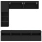 vidaXL Mueble de pared de TV con luces LED 7 piezas negro vidaXL Mueble de pared de TV con luces LED 7 piezas negro