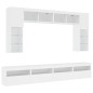 vidaXL Mueble de pared de TV con luces LED 8 piezas blanco