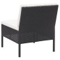 vidaXL Set de muebles de jardín 3 pzas y cojines ratán sintético negro vidaXL Set de muebles de jardín 3 pzas y cojines ratán sintético negro