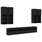 vidaXL Muebles de TV de pared con luces LED 7 piezas negro vidaXL Muebles de TV de pared con luces LED 7 piezas negro