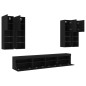 vidaXL Muebles de TV de pared con luces LED 7 piezas negro vidaXL Muebles de TV de pared con luces LED 7 piezas negro