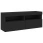 vidaXL Muebles de TV de pared con luces LED 7 piezas negro vidaXL Muebles de TV de pared con luces LED 7 piezas negro