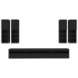 vidaXL Mueble de pared de TV con luces LED 7 piezas negro