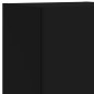 vidaXL Mueble de pared de TV con luces LED 7 piezas negro