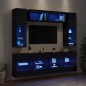 vidaXL Muebles de pared de TV con luces LED 6 piezas negro