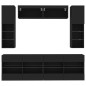vidaXL Muebles de pared de TV con luces LED 6 piezas negro