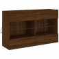vidaXL Muebles de TV de pared con luces LED 6 piezas marrón roble