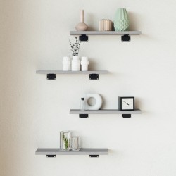 vidaXL Estantes pared 2 uds madera ingeniería gris Sonoma 40x10x1,5 cm