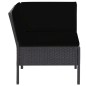 vidaXL Set muebles de jardín 6 piezas y cojines ratán sintético negro