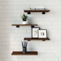 vidaXL Estantes pared 4 uds madera ingeniería roble humo 40x20x1,5 cm