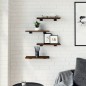 vidaXL Estantes pared 4 uds madera ingeniería roble humo 40x20x1,5 cm