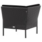 vidaXL Set muebles de jardín 6 piezas y cojines ratán sintético negro
