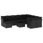 vidaXL Set de sofás de jardín 11 pzas y cojines ratán sintético negro