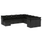 vidaXL Set de sofás de jardín 11 pzas y cojines ratán sintético negro vidaXL Set de sofás de jardín 11 pzas y cojines ratán sintético negro