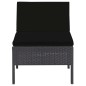 vidaXL Set muebles de jardín 6 piezas y cojines ratán sintético negro