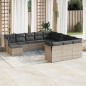 vidaXL Set de sofás de jardín 12 pzas con cojines ratán sintético gris vidaXL Set de sofás de jardín 12 pzas con cojines ratán sintético gris