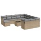 vidaXL Set sofás de jardín con cojines 13 pzas ratán sintético beige vidaXL Set sofás de jardín con cojines 13 pzas ratán sintético beige