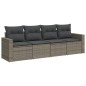 vidaXL Set de sofás de jardín 4 pzas y cojines ratán sintético gris vidaXL Set de sofás de jardín 4 pzas y cojines ratán sintético gris