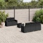 vidaXL Set de sofás de jardín 6 piezas y cojines ratán sintético negro