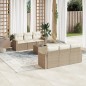 vidaXL Set sofás de jardín 7 piezas y cojines ratán sintético beige vidaXL Set sofás de jardín 7 piezas y cojines ratán sintético beige