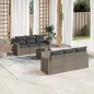 vidaXL Set de sofás de jardín 7 piezas con cojines ratán PE gris vidaXL Set de sofás de jardín 7 piezas con cojines ratán PE gris
