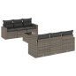 vidaXL Set de sofás de jardín 7 piezas con cojines ratán PE gris vidaXL Set de sofás de jardín 7 piezas con cojines ratán PE gris