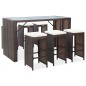 vidaXL Set de bar para jardín 7 pzas y cojines ratán sintético marrón vidaXL Set de bar para jardín 7 pzas y cojines ratán sintético marrón